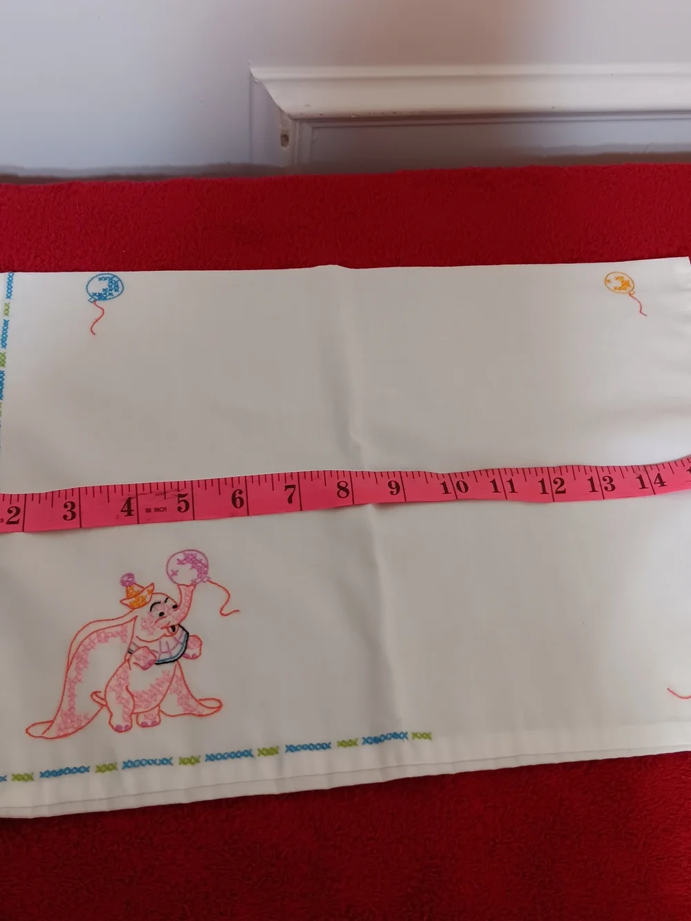 Embroidered Elephant & Bunny Vintage Cotton Crib Sheet Set - Pink, Blue, Cream